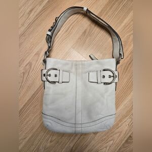 Coach 2005 Vintage Leather Shoulder Bag with Buckle Details